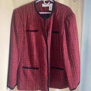 Alfred Dunner red/black suit jacket/blazer size 20